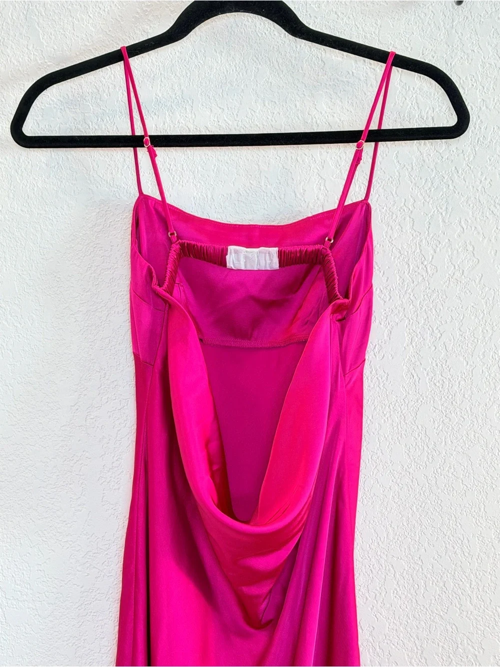 Abercrombie & Fitch Satin Cowl Back Slip Midi Dress in Hot Pink NWT! Size XS